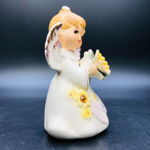 Vintage LEFTON November Birthday Month Porcelain Angel Figurine: 50s Kitsch Gift - Picture 5 of 13
